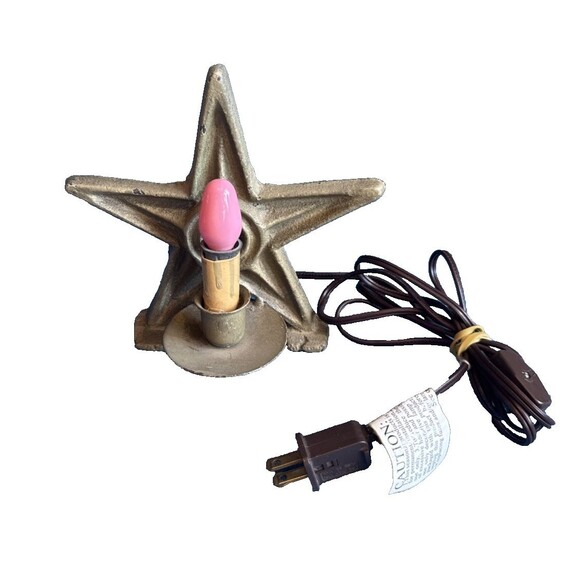 Vintage Lighted Star Cast Iron Star Rustic Christmas - Picture 1 of 4